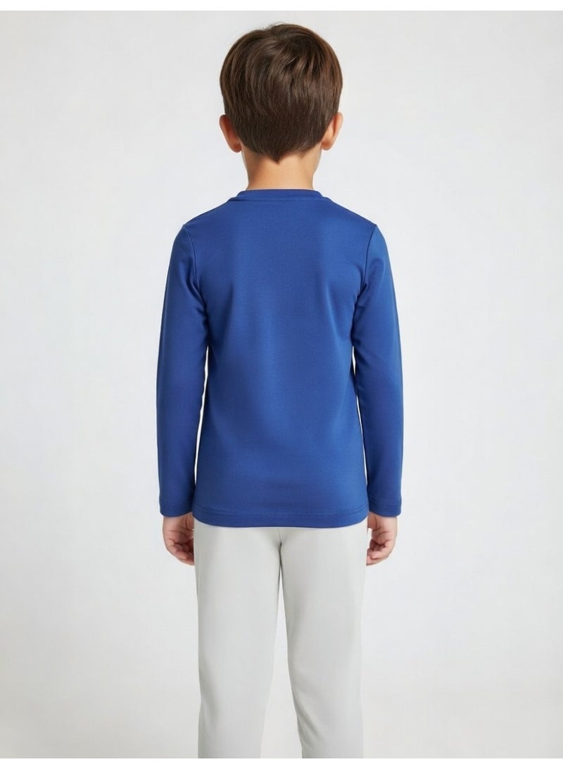 سوبر مان سوبرمان | طقم تيشيرت وبنطال بأكمام طويلة للأولاد | كحلي - Image 2